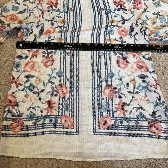 Brixon Ivy Stitch Fix Shirt Floral Top Tunic Ellie Cross Stitch Pattern Size S - Picture 7 of 13